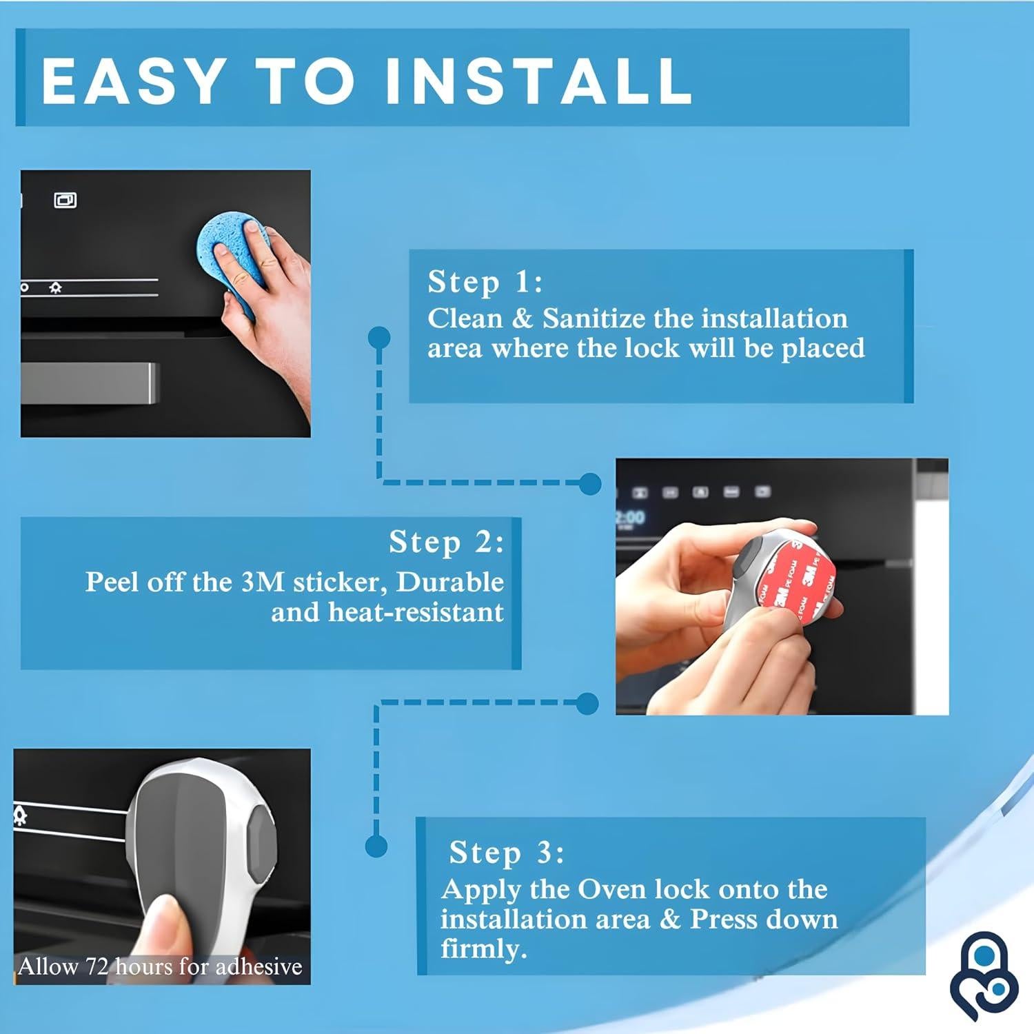 Cerradura de Seguridad para Horno Infantil ABS Blanca