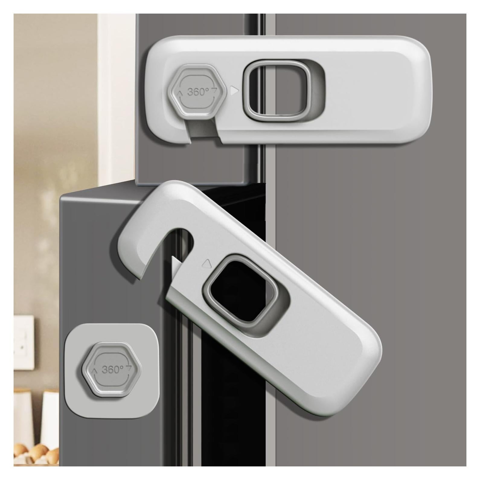 Cerradura de Refrigerador para Niños PENMAMA 4 Juegos Gris