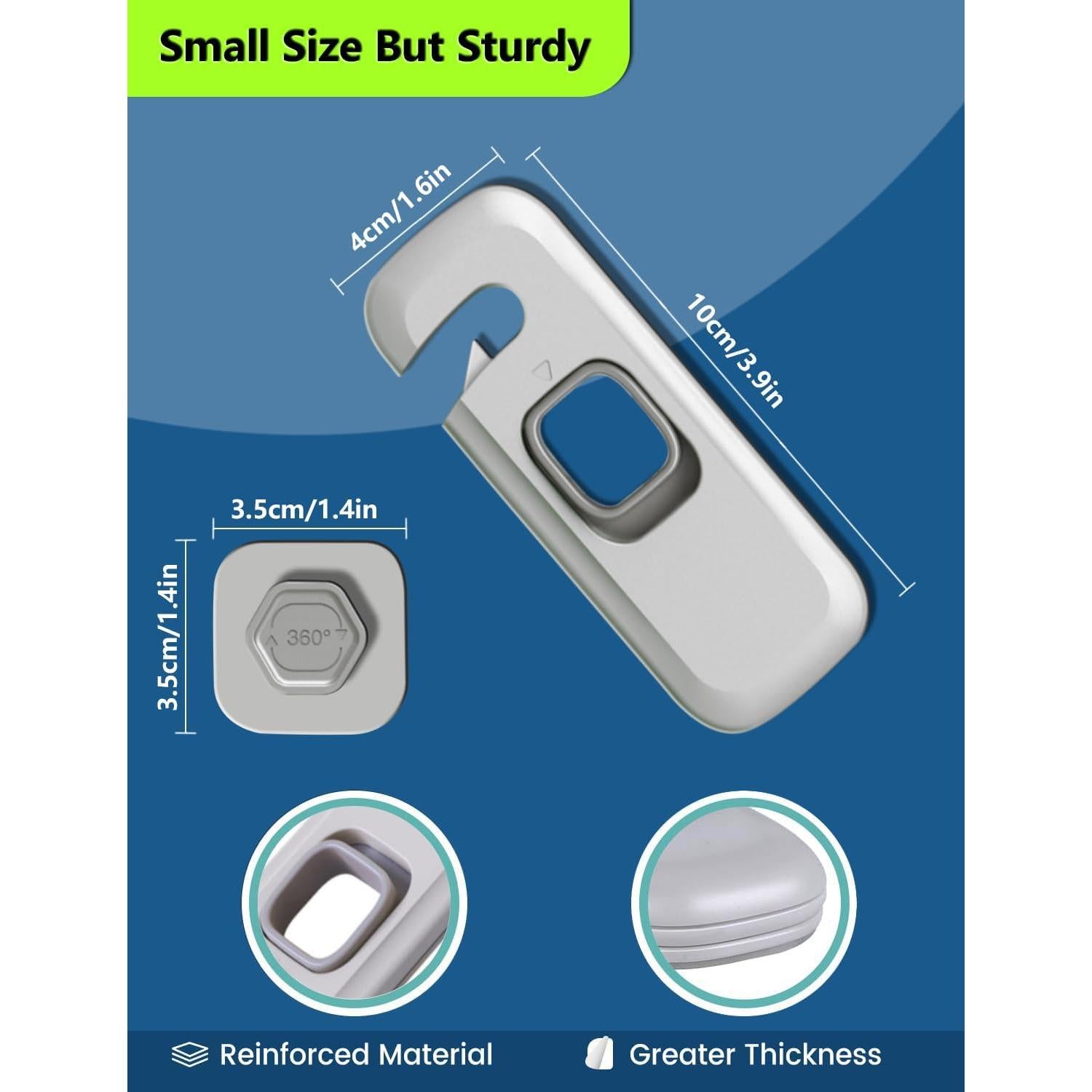 Cerradura de Refrigerador para Niños PENMAMA 4 Juegos Gris