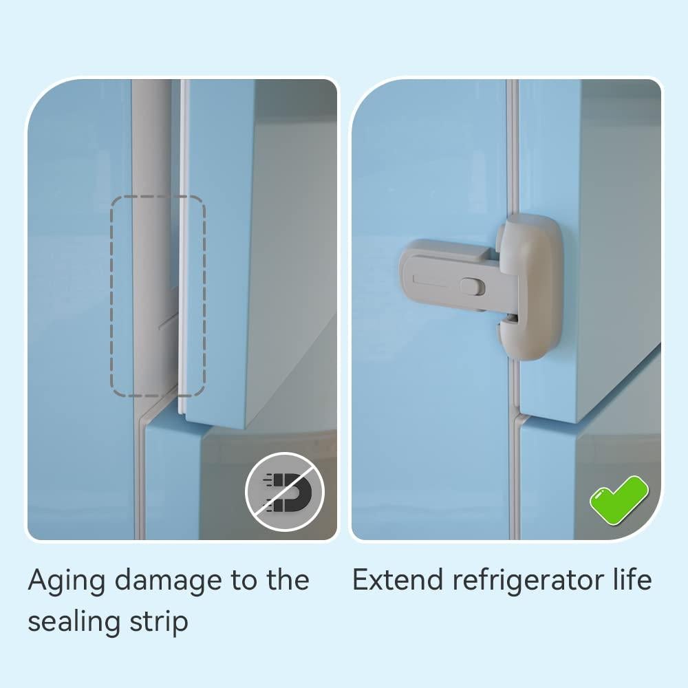 Cerradura de Seguridad para Refrigerador SAFELON Gris - 2 Pcs