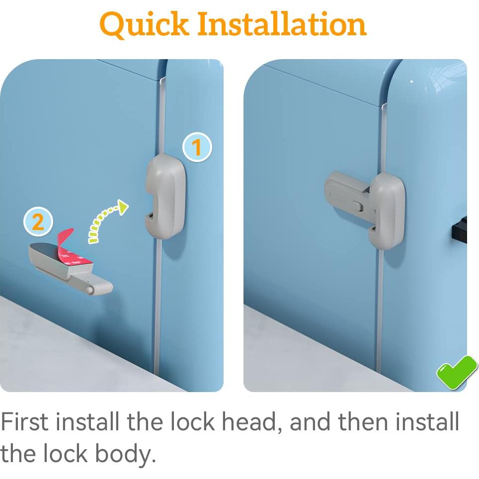 Cerradura de Seguridad para Refrigerador SAFELON Gris - 2 Pcs