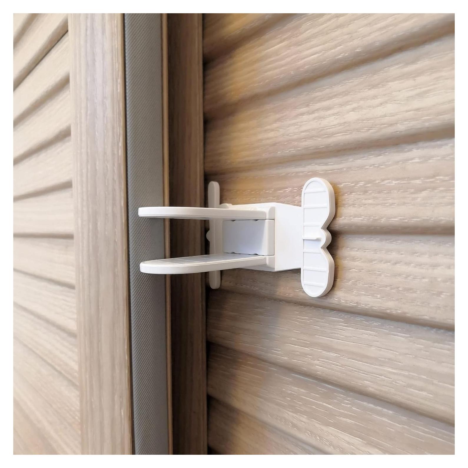 Cerradura de Seguridad para Puerta Deslizante Makibi - 4 Paquete Blanco