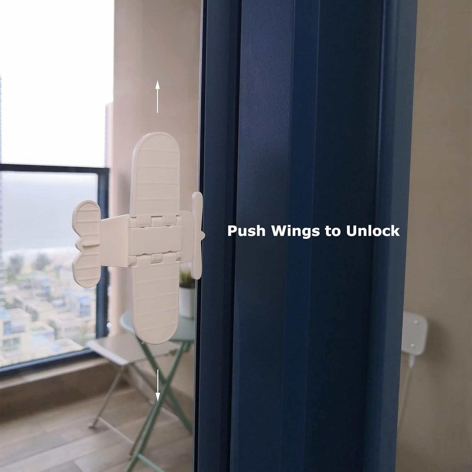 Cerradura de Seguridad para Puerta Deslizante Makibi - 4 Paquete Blanco