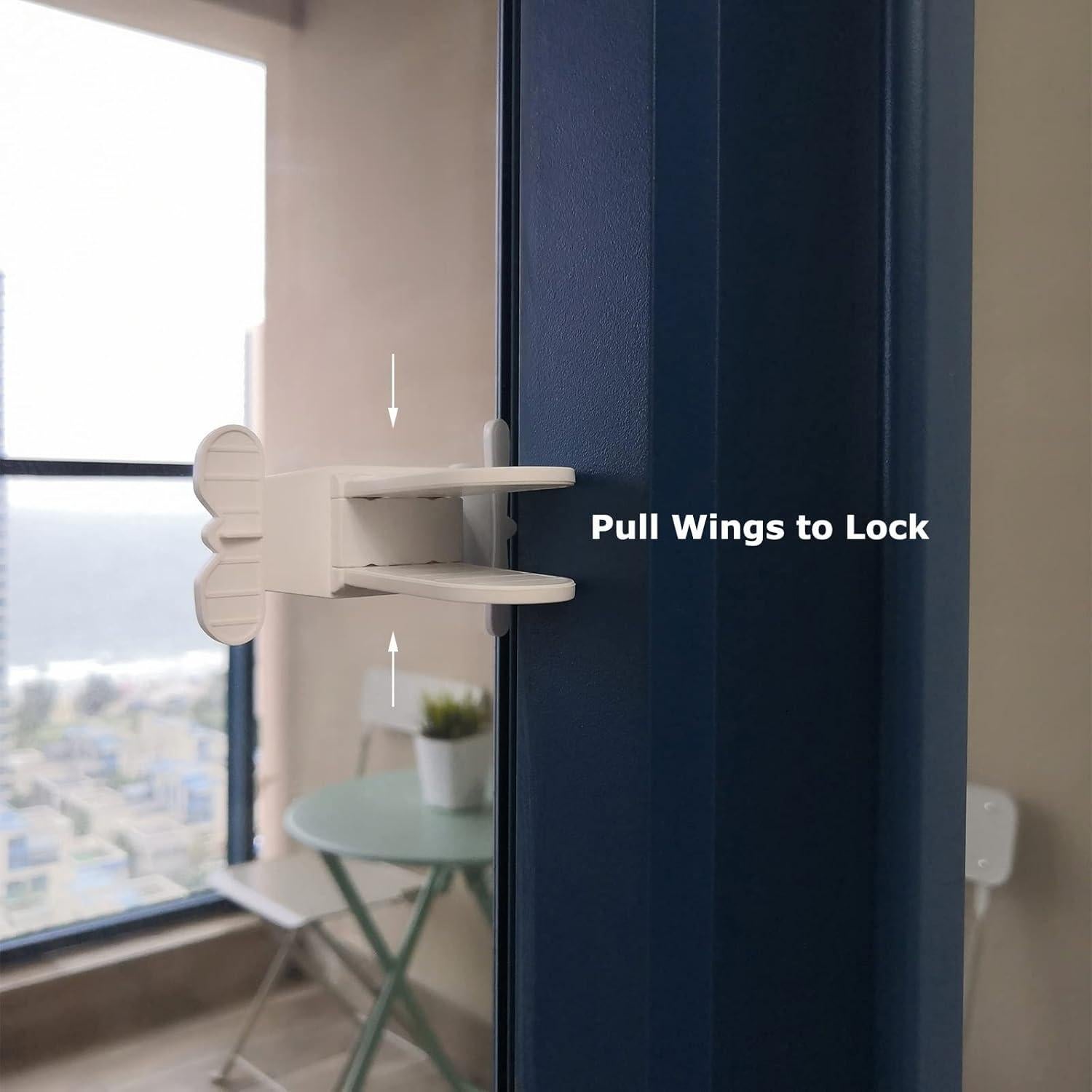 Cerradura de Seguridad para Puerta Deslizante Makibi - 4 Paquete Blanco