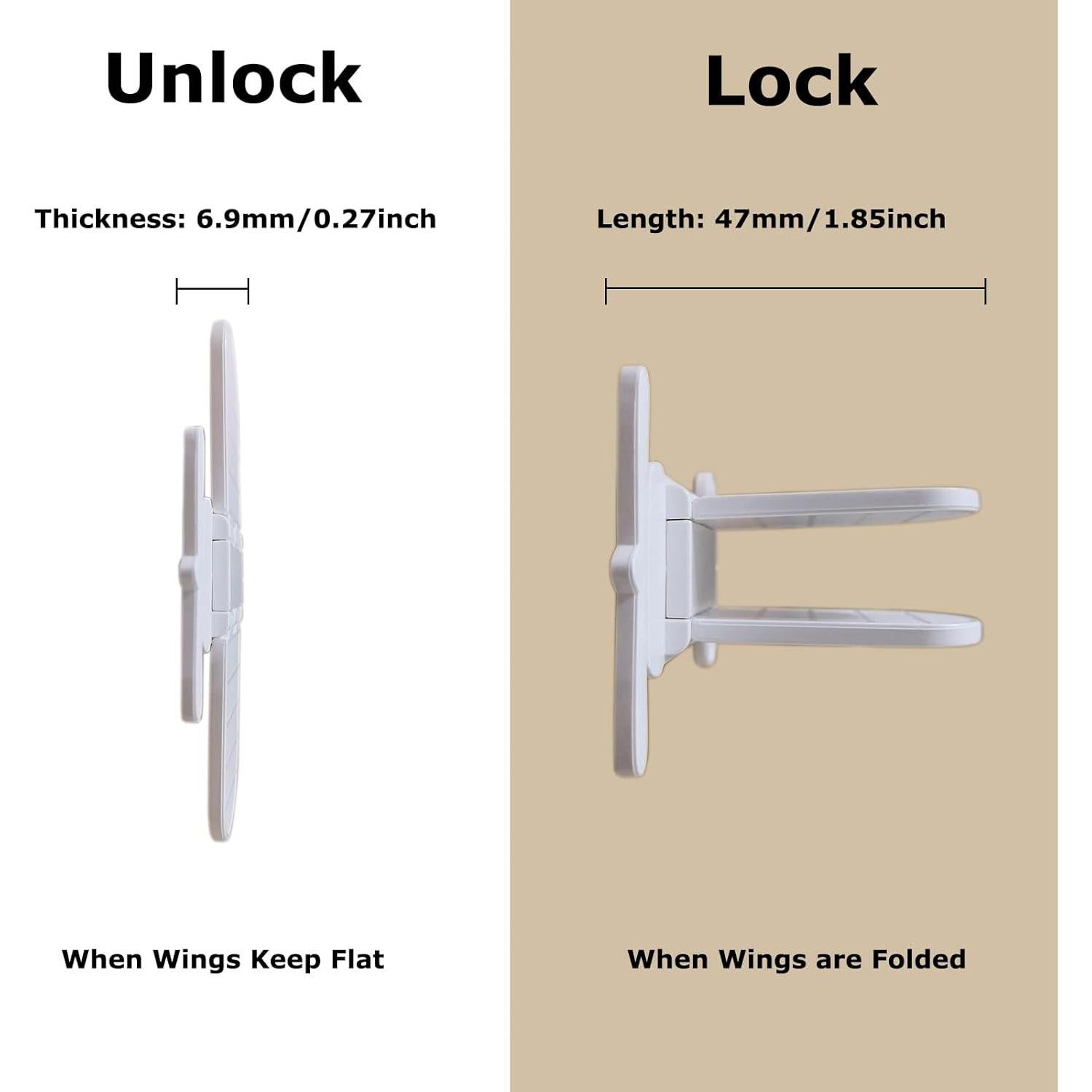 Cerradura de Seguridad para Puerta Deslizante Makibi - 4 Paquete Blanco