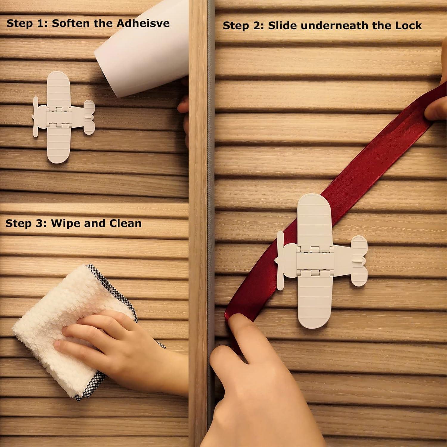 Cerradura de Seguridad para Puerta Deslizante Makibi - 4 Paquete Blanco