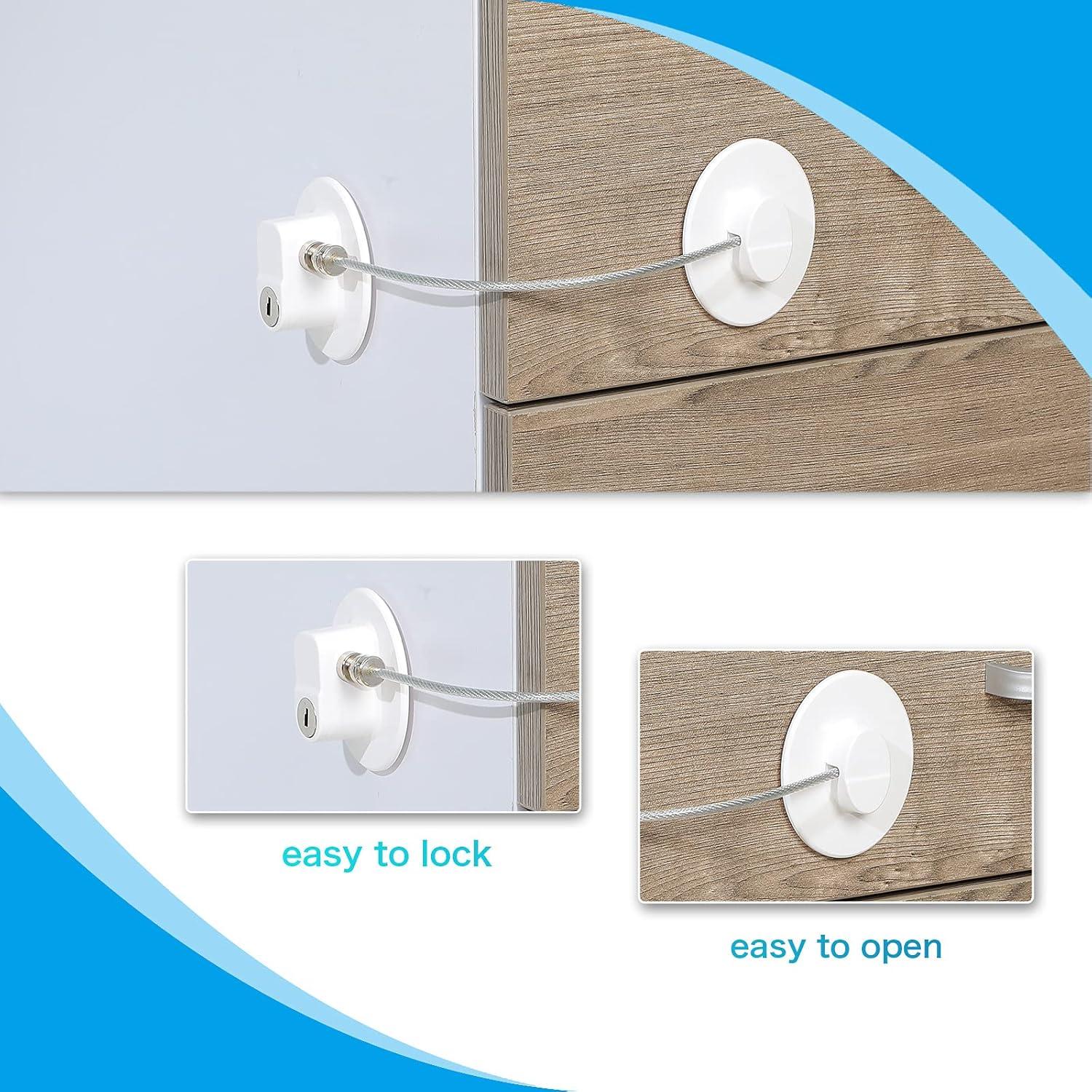 Cerraduras de Seguridad para Refrigerador Hotop - 8 Piezas con 10 Llaves