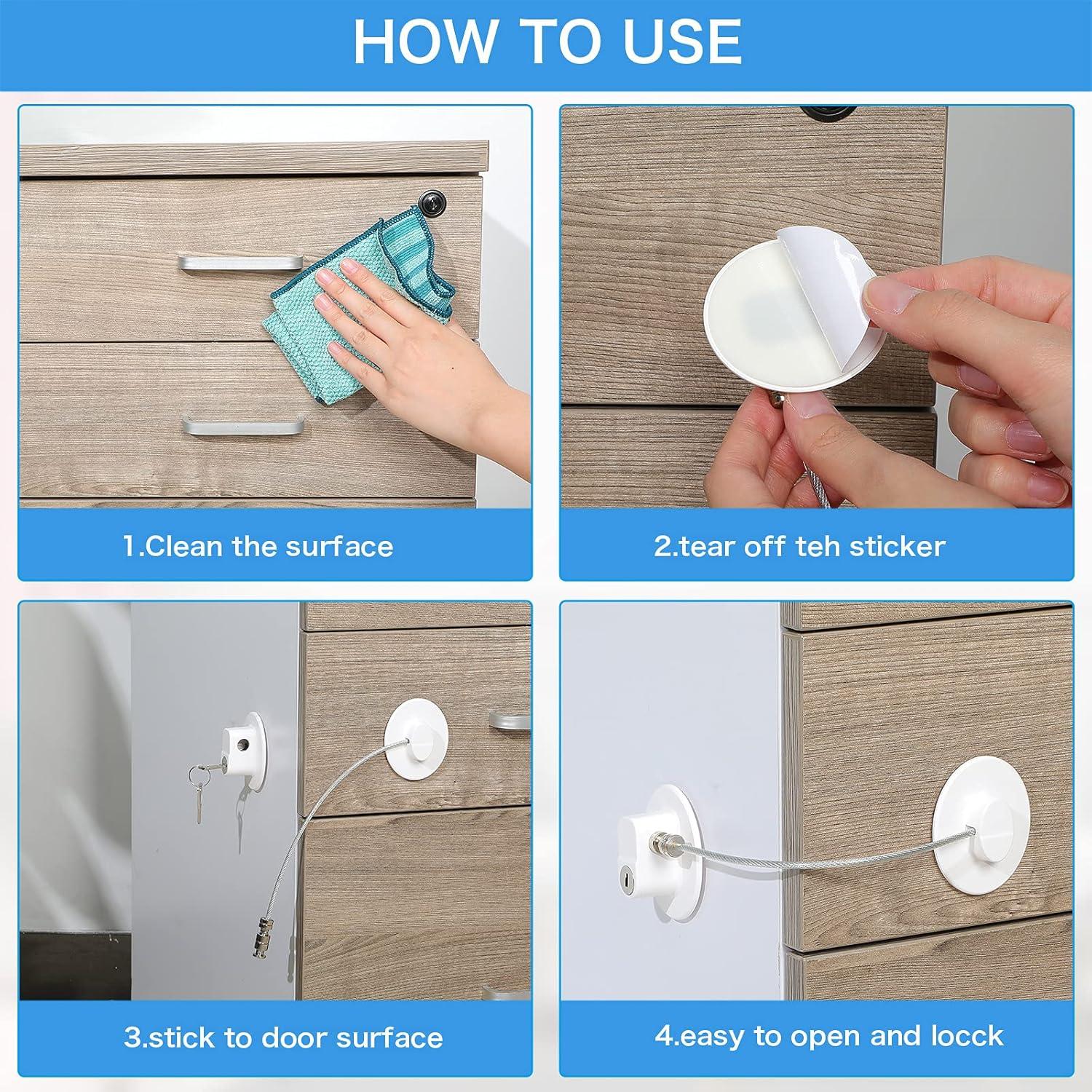 Cerraduras de Seguridad para Refrigerador Hotop - 8 Piezas con 10 Llaves