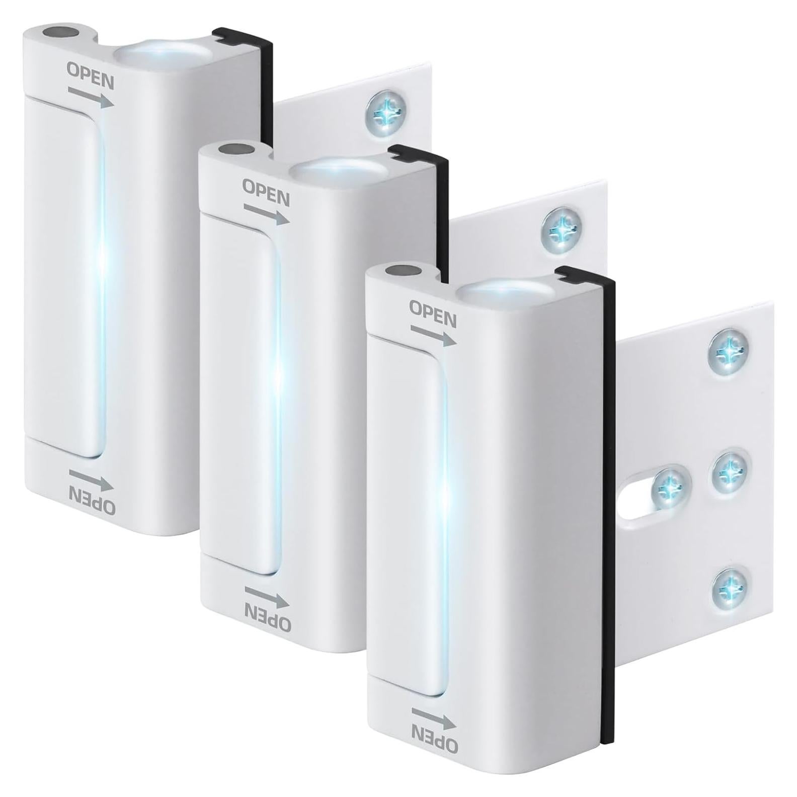 Cerradura de Refuerzo de Seguridad Awdia - Paquete de 3 Blancas