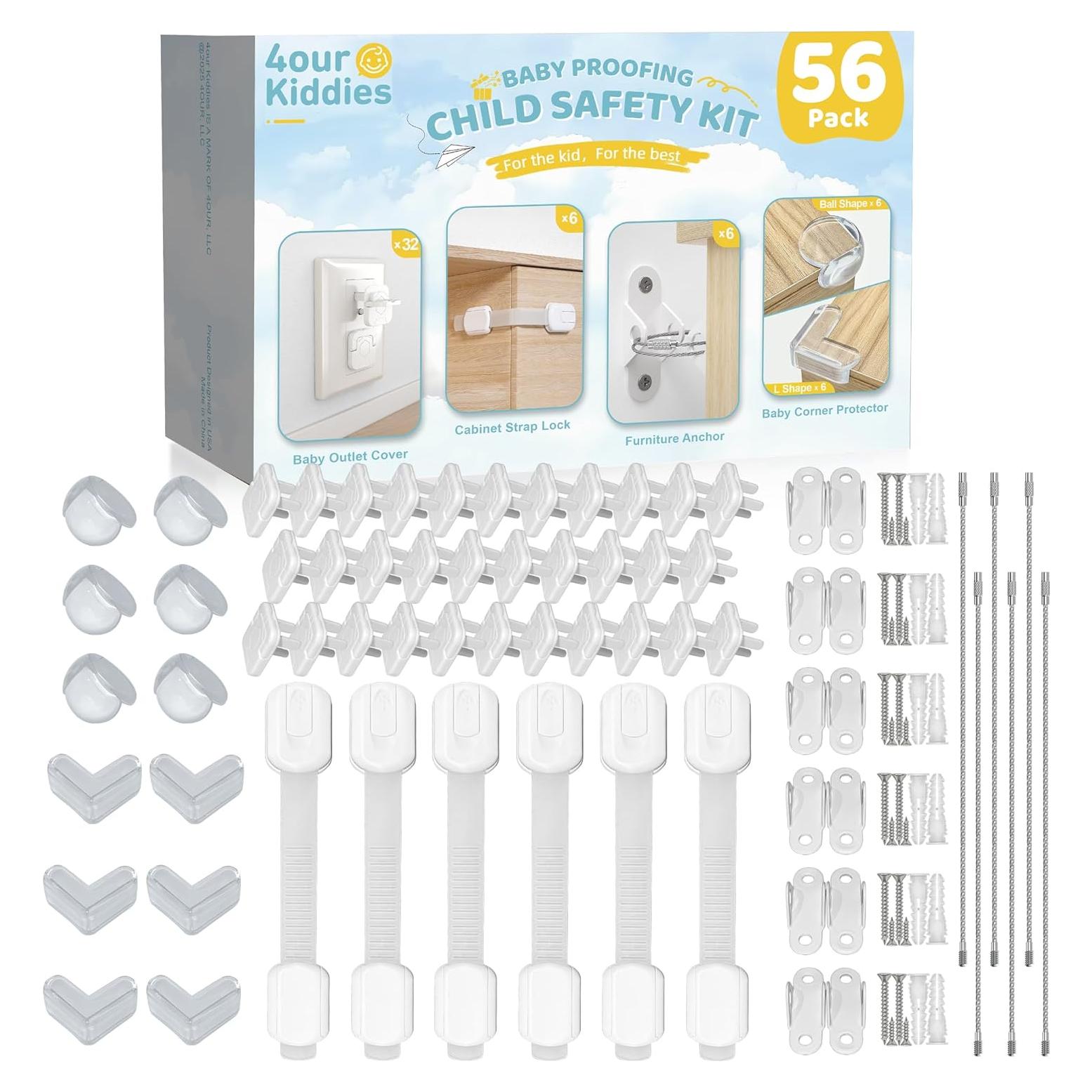 Kit de Seguridad Infantil 4our Kiddies 56 Piezas Blanco