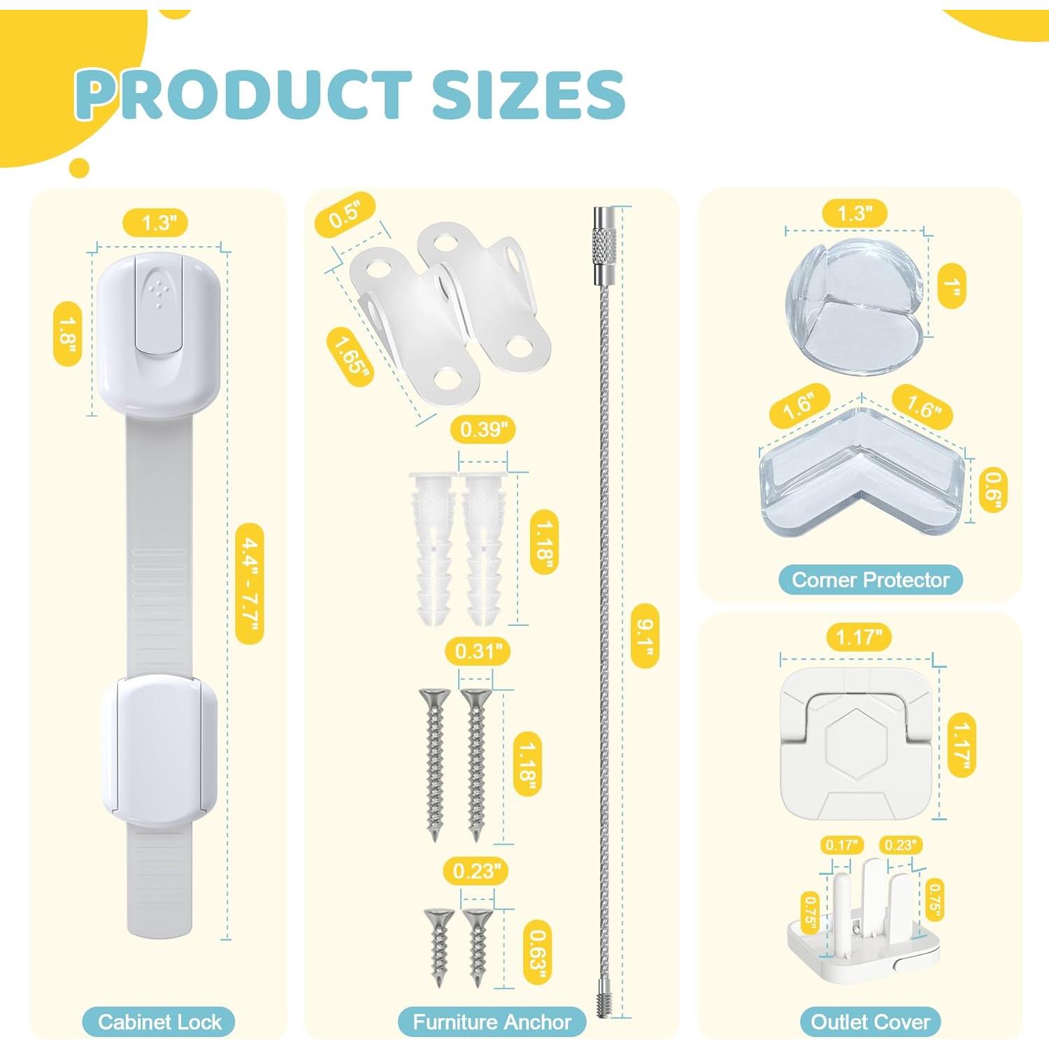 Kit de Seguridad Infantil 4our Kiddies 56 Piezas Blanco