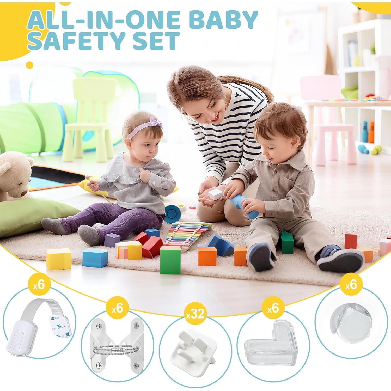 Kit de Seguridad Infantil 4our Kiddies 56 Piezas Blanco