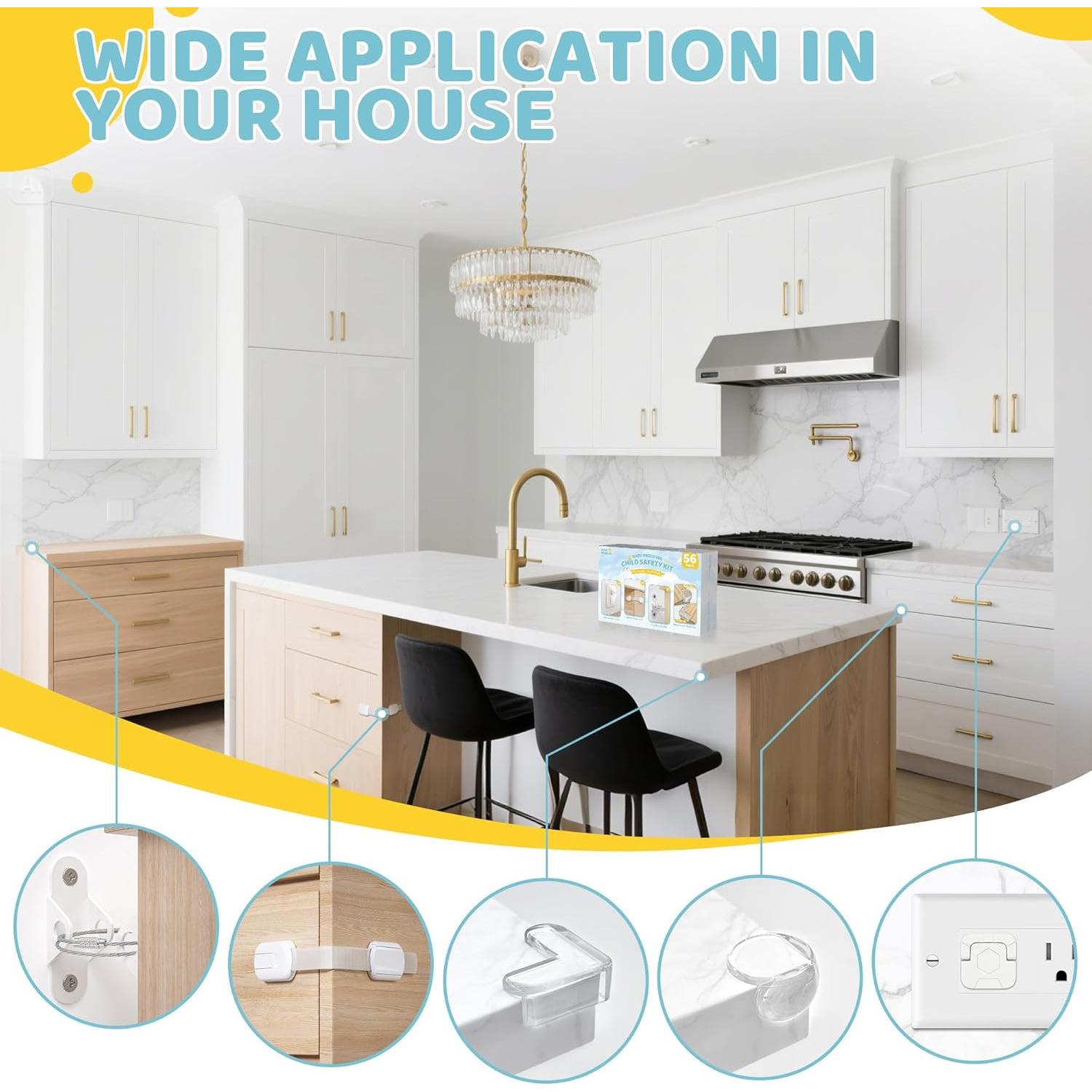 Kit de Seguridad Infantil 4our Kiddies 56 Piezas Blanco