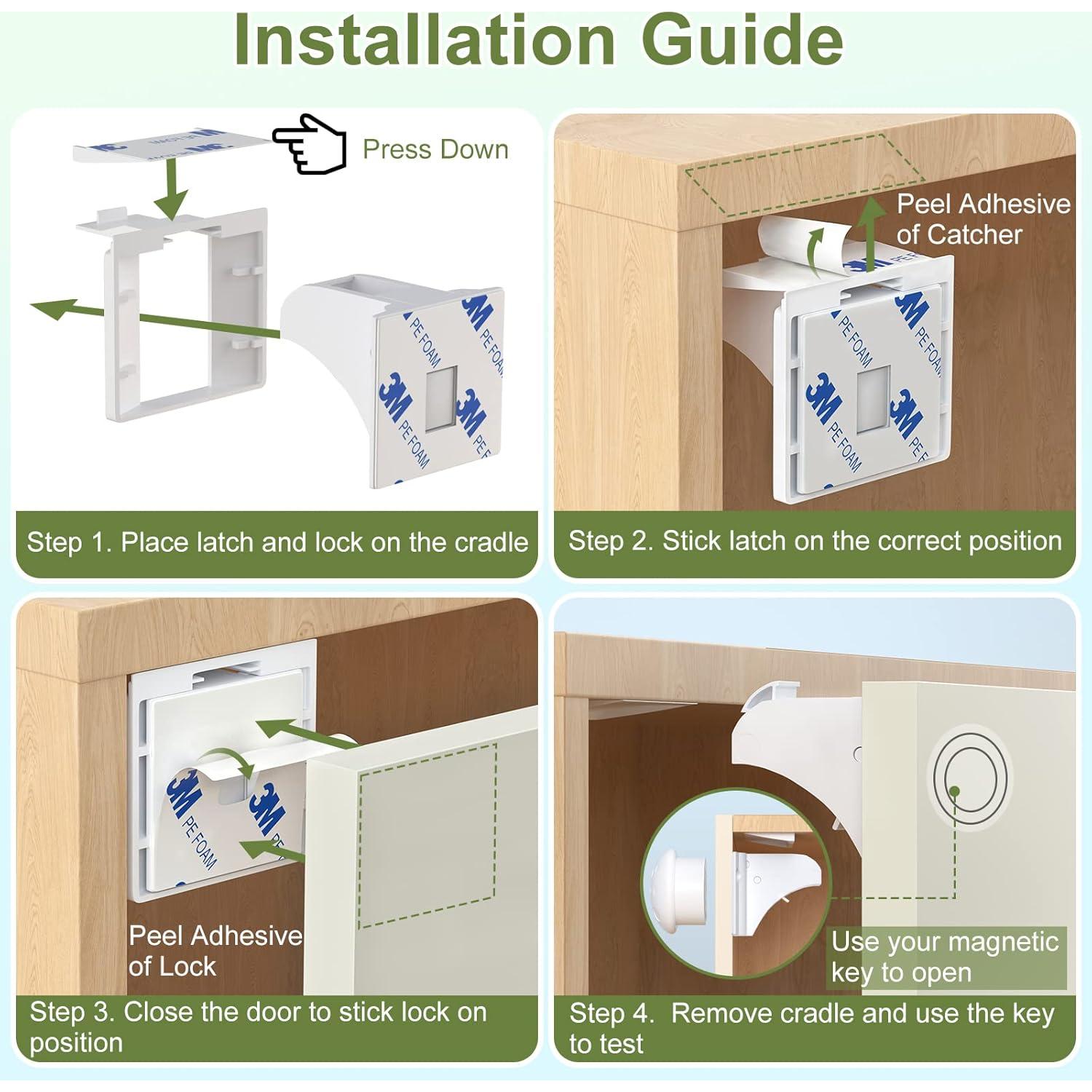 Bloqueos Magnéticos de Seguridad AOSITE para Gabinetes 6 Pzs