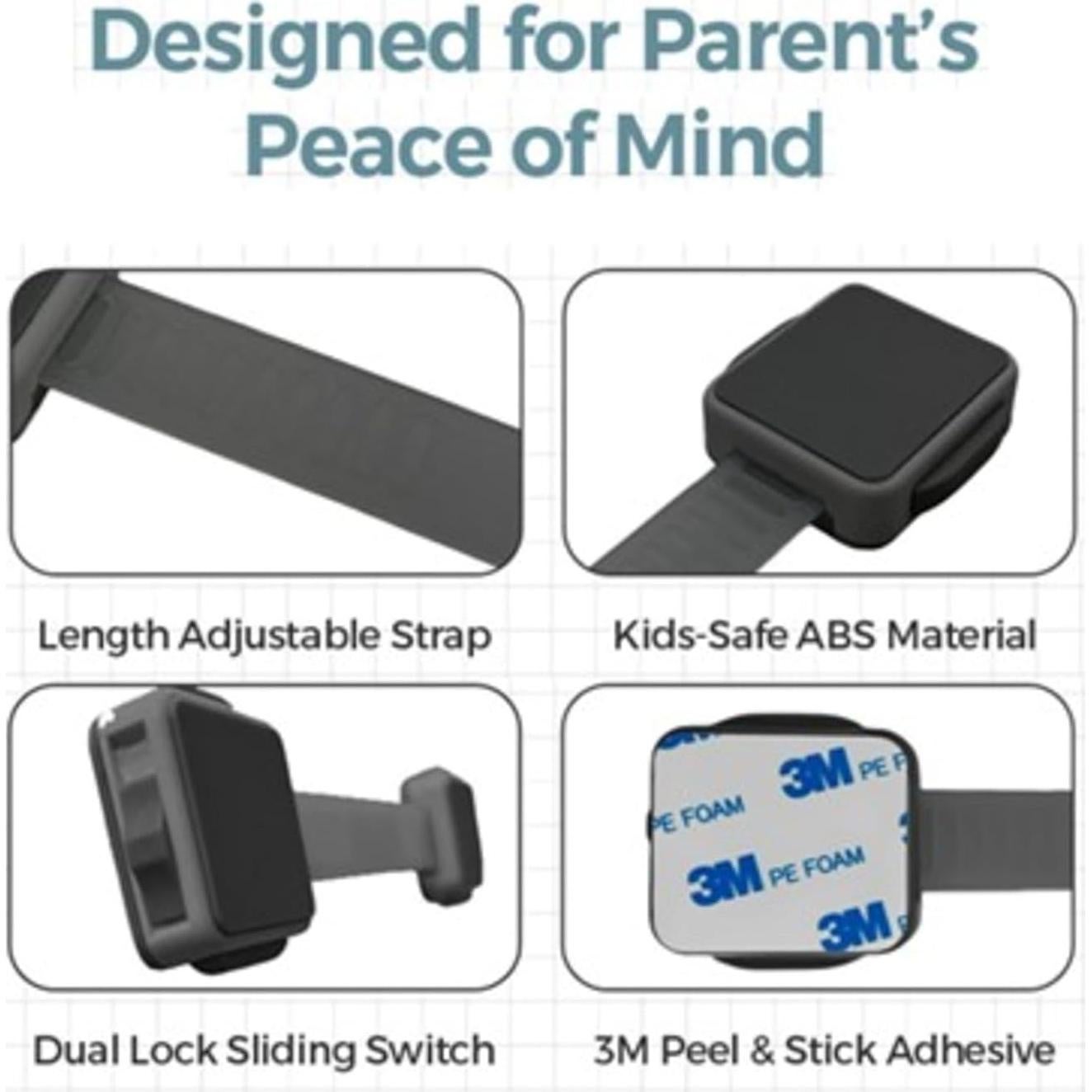 Cerraduras de Seguridad para Gabinetes Bebés 6 Unidades Marrón