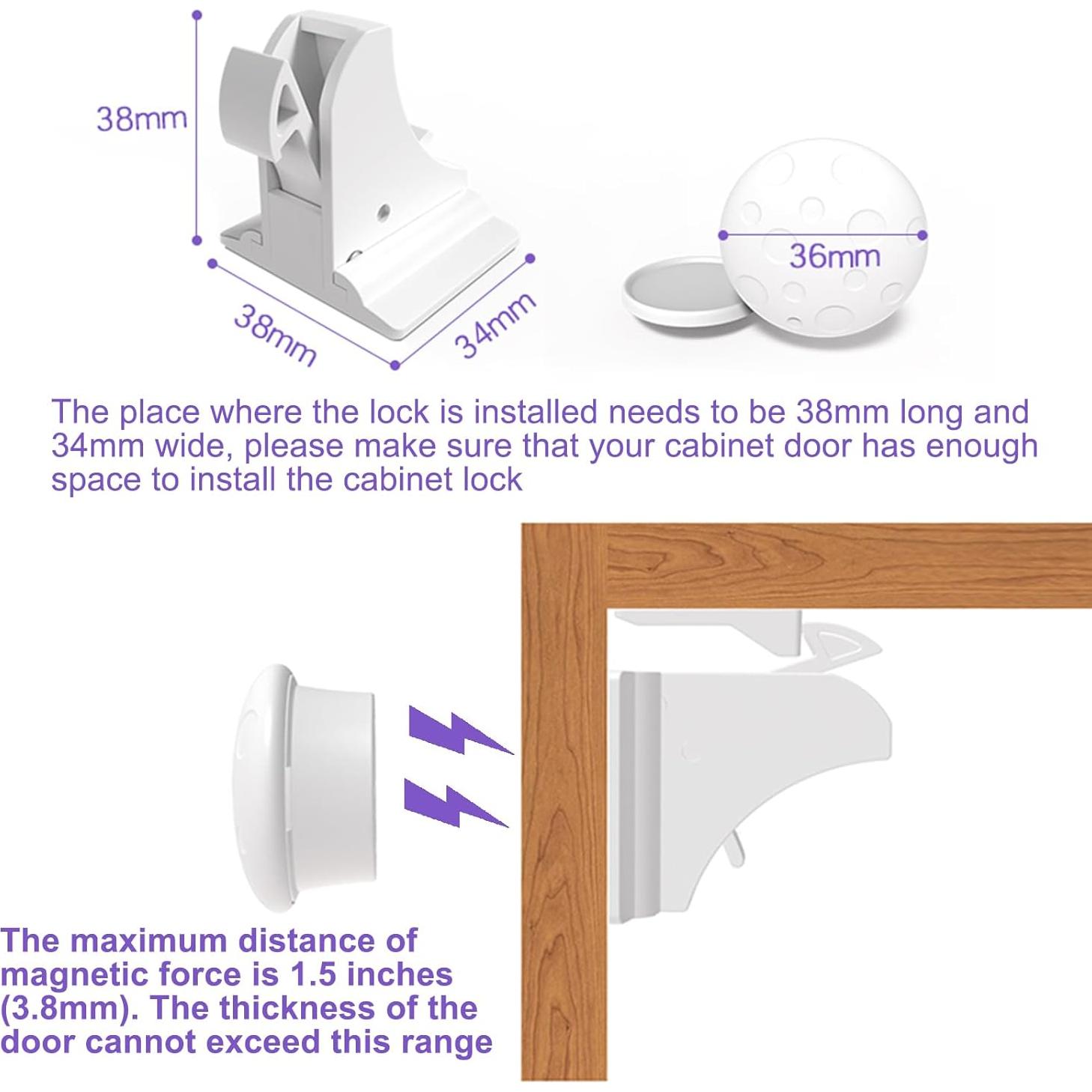 Cerraduras Magnéticas para Gabinetes KongNai - 4 Pzas + Llave