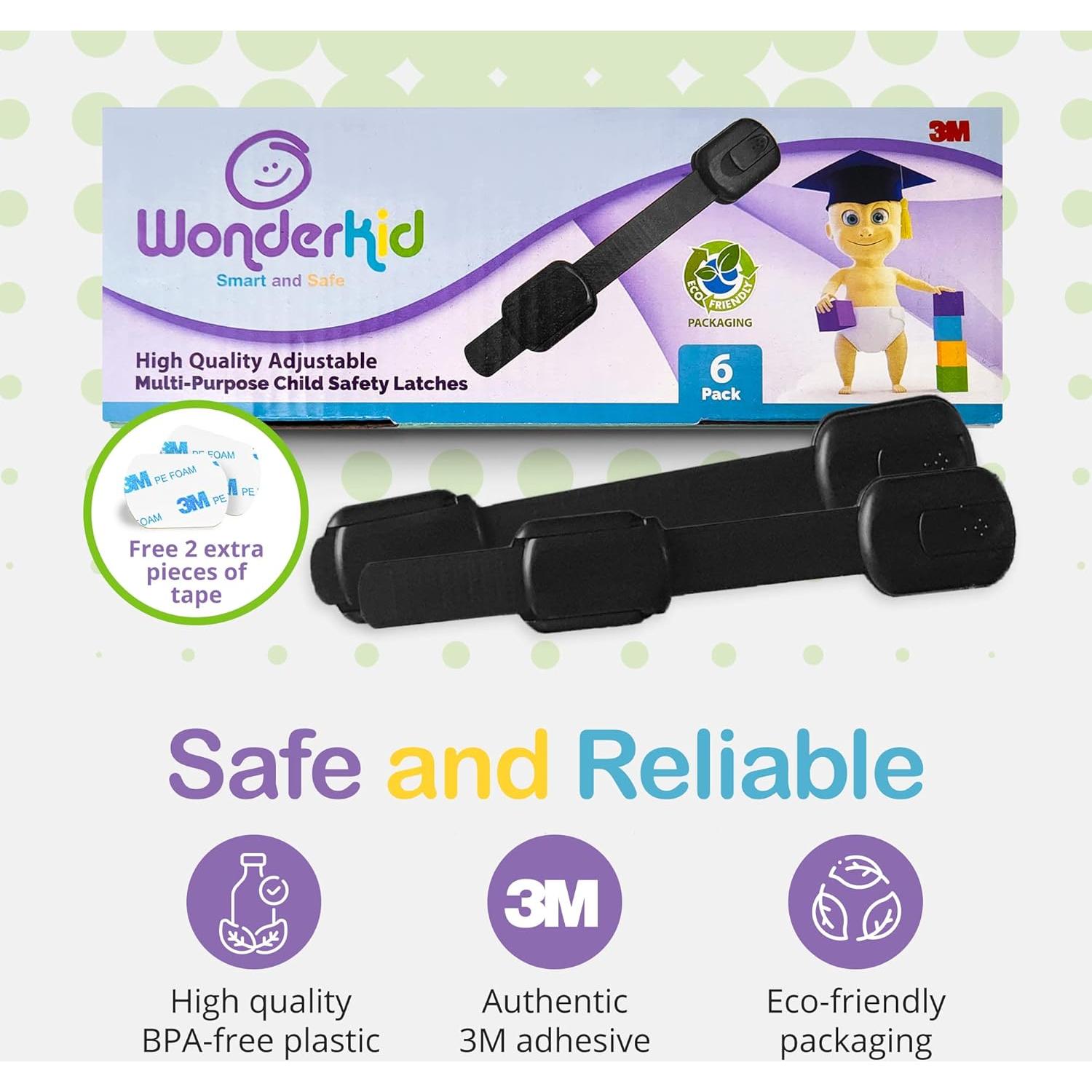 Bloqueos de Seguridad Ajustables Wonderkid - Paquete de 6, Negro