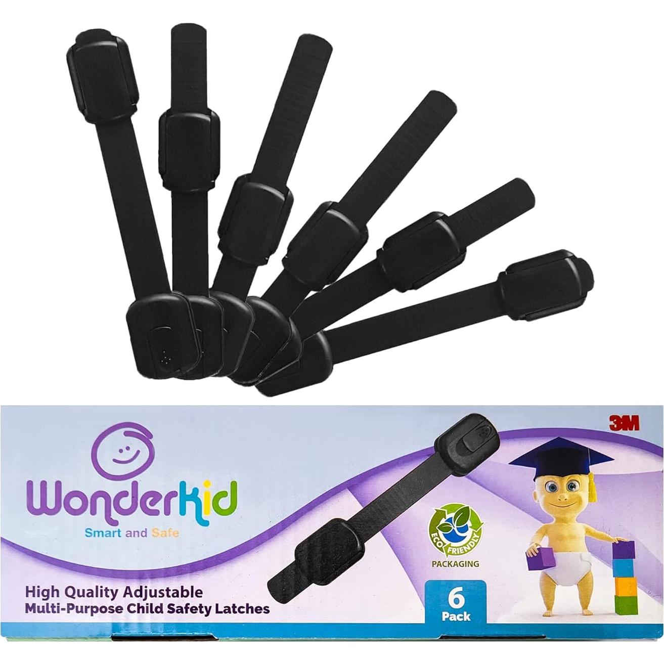 Bloqueos de Seguridad Ajustables Wonderkid - Paquete de 6, Negro