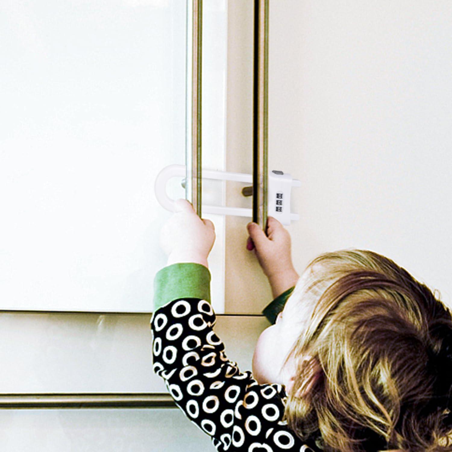 Cerraduras de Gabinete Deslizantes U Blanco - Paquete de 4