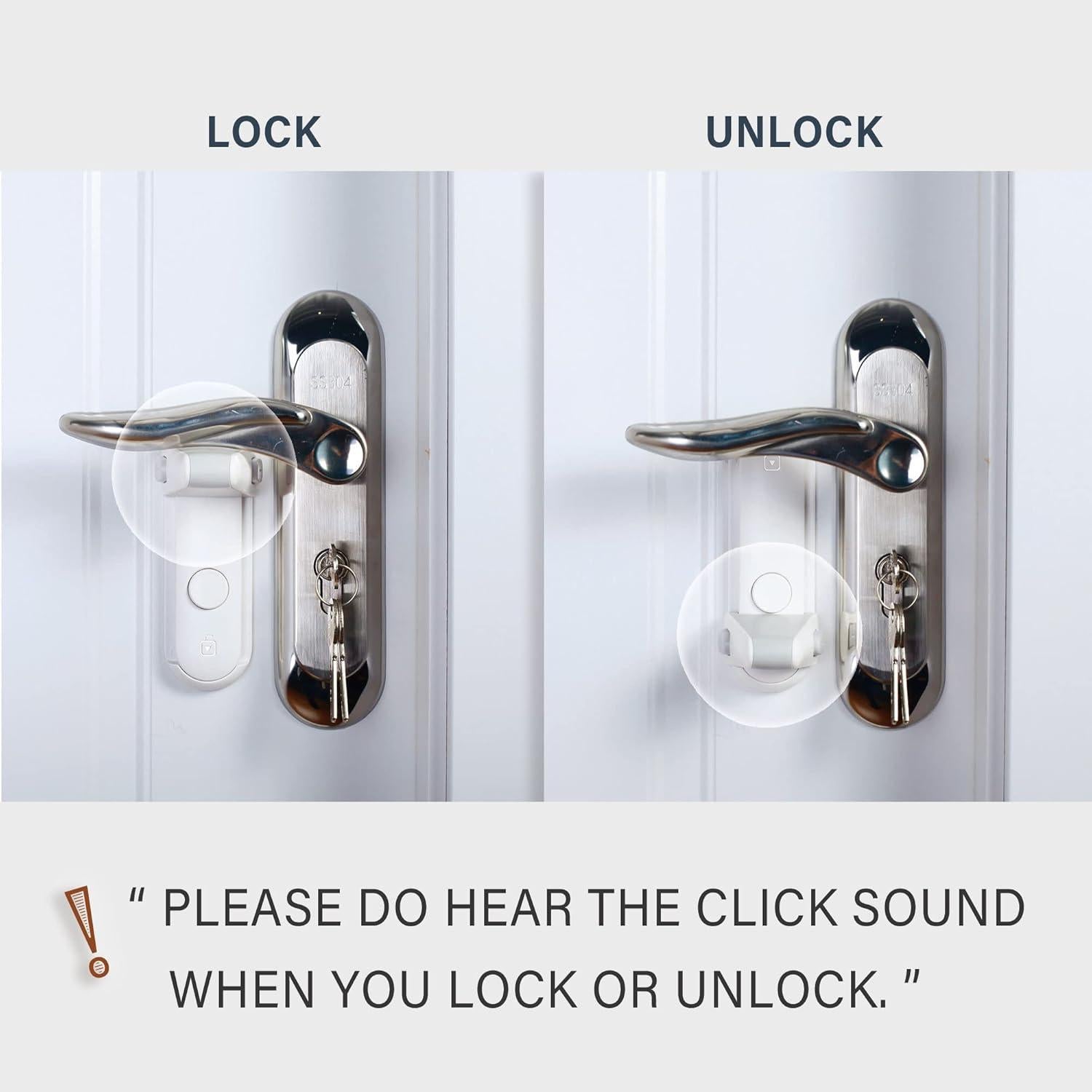 Cerradura de Palanca para Puerta a Prueba de Niños Heart of Tafiti - Blanco, 2 Piezas