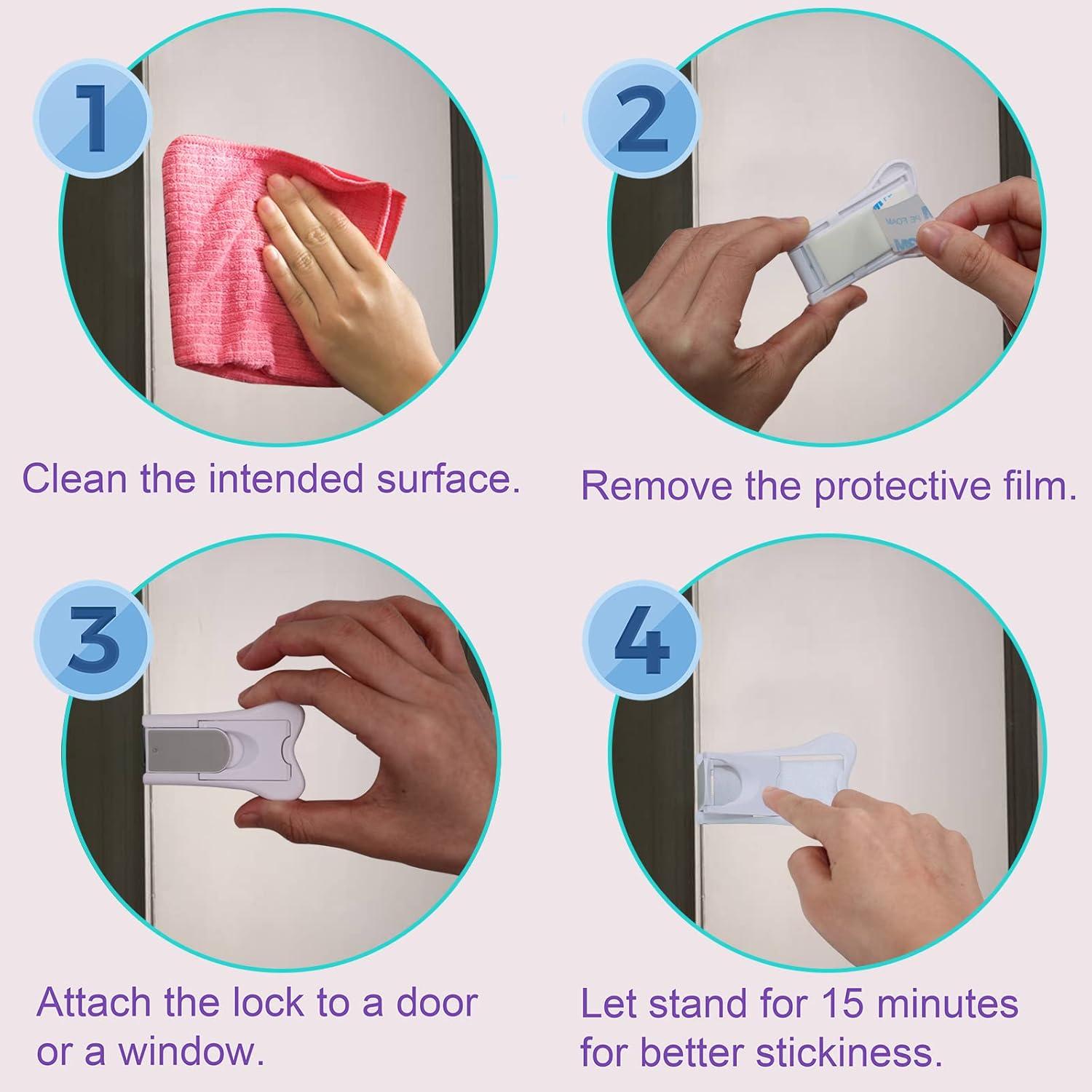 Cerradura de Seguridad Infantil KongNai para Puertas Deslizantes - 2 Unidades