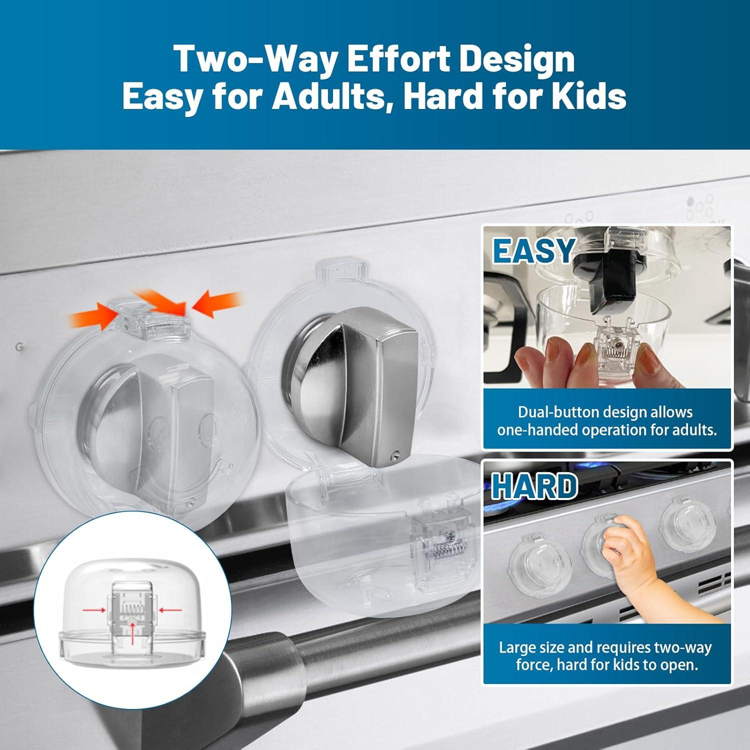 Cubiertas de Perillas de Estufa Huggful - Seguridad Infantil, 5 Pzas