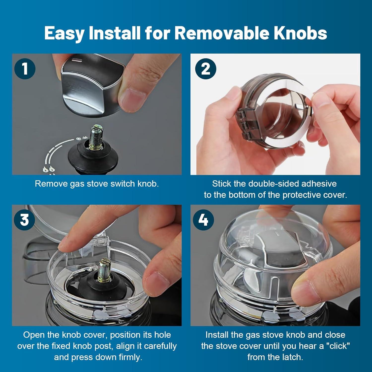 Cubiertas de Perillas de Estufa Huggful - Seguridad Infantil, 5 Pzas