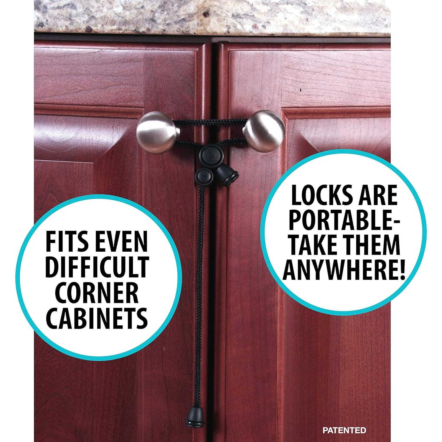 Candados de Seguridad para Gabinetes Kiscords - 5 Unidades, Sin Taladro, Negro