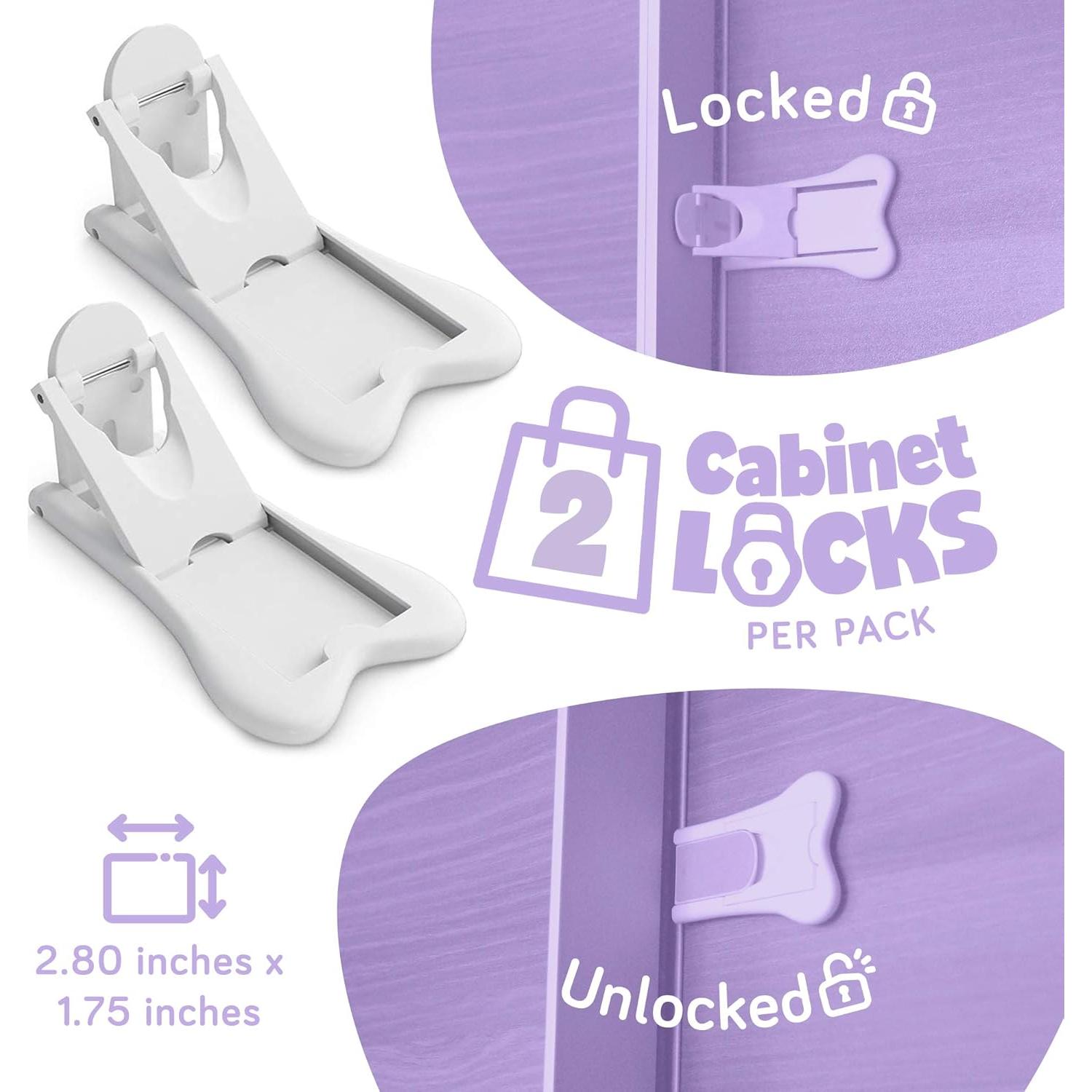 Cerraduras de Seguridad para Niños Ashtonbee - 2 Piezas, Blanco