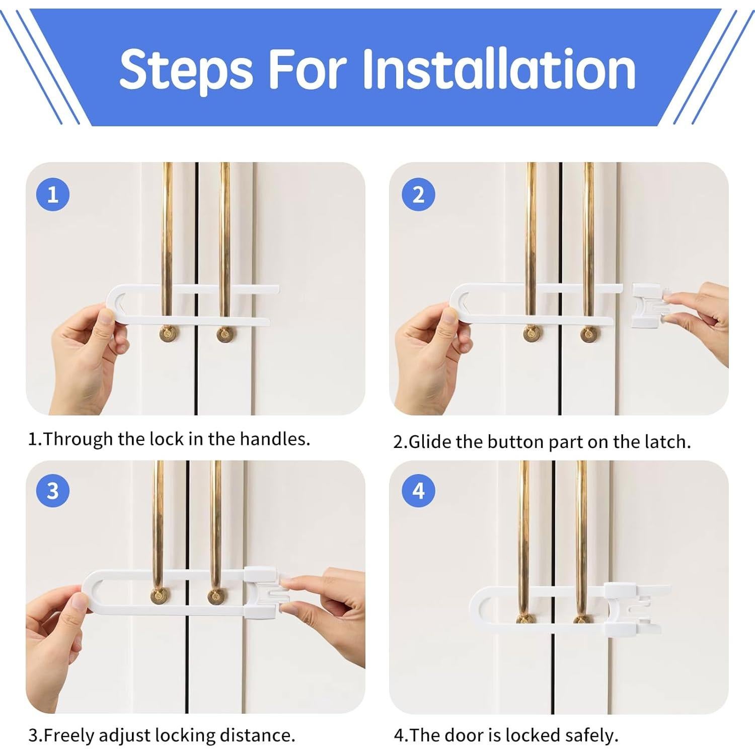 Paquete de 10 Cerraduras de Seguridad Ajustables Safeasy