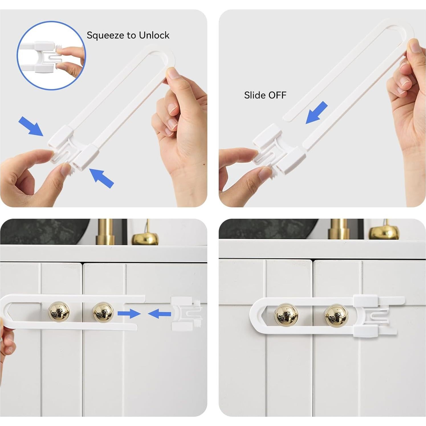 Paquete de 10 Cerraduras de Seguridad Ajustables Safeasy