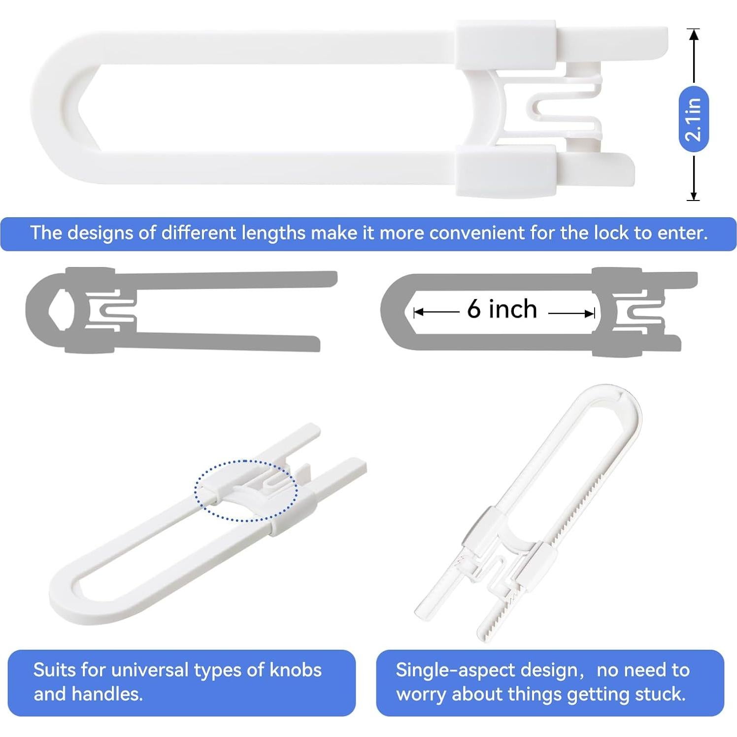 Paquete de 10 Cerraduras de Seguridad Ajustables Safeasy
