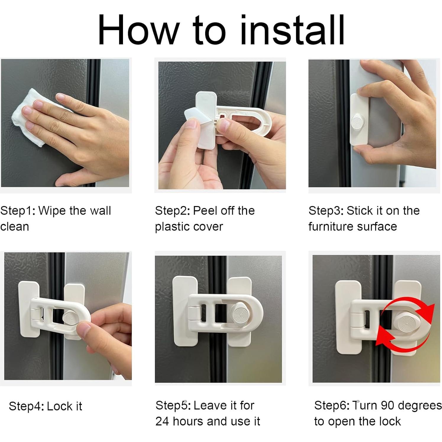 Cerradura de Seguridad para Niños CMINGJ - 2 Pack, Blanca