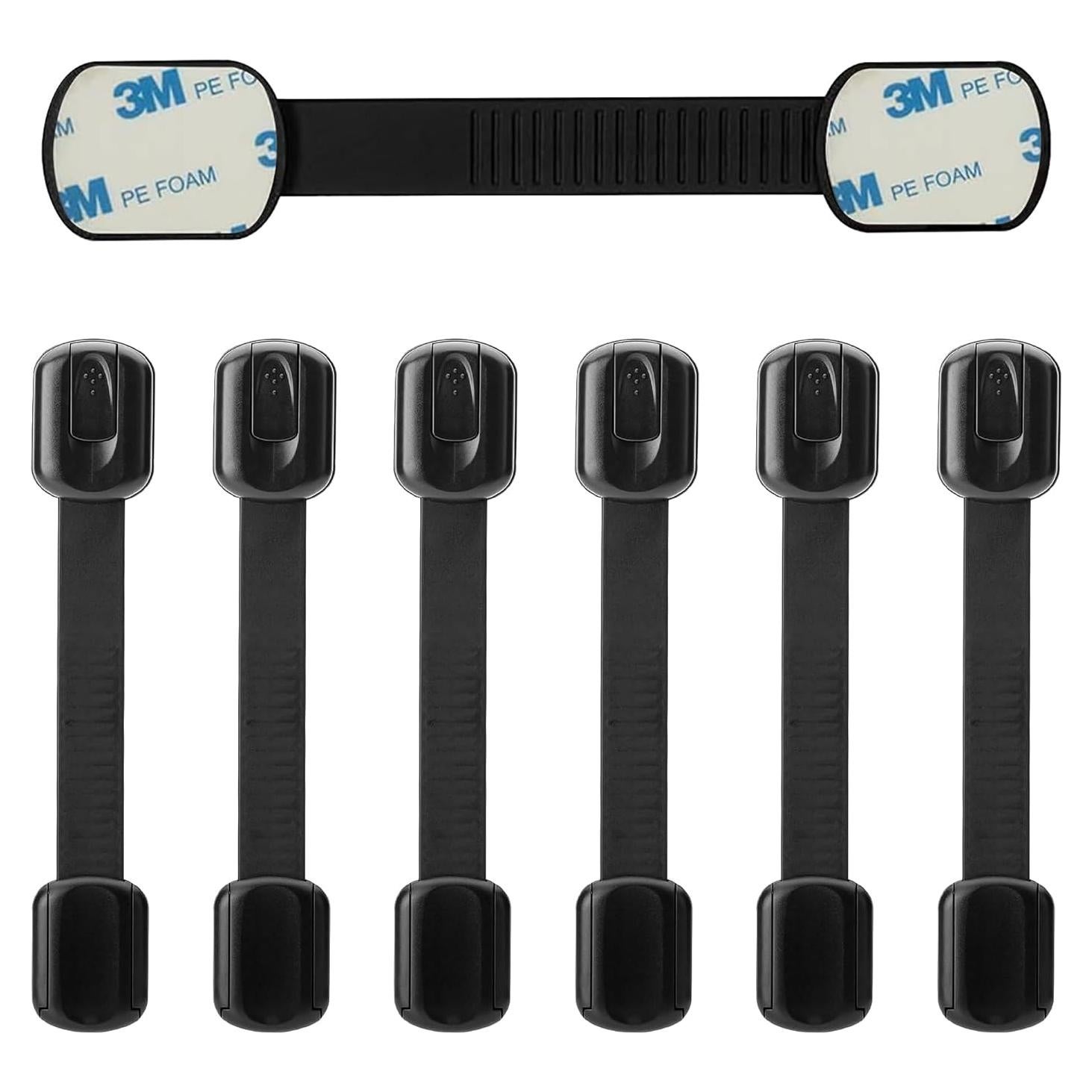 Cerraduras de Gabinete para Niños 6 Piezas Negro - Seguridad Infantil