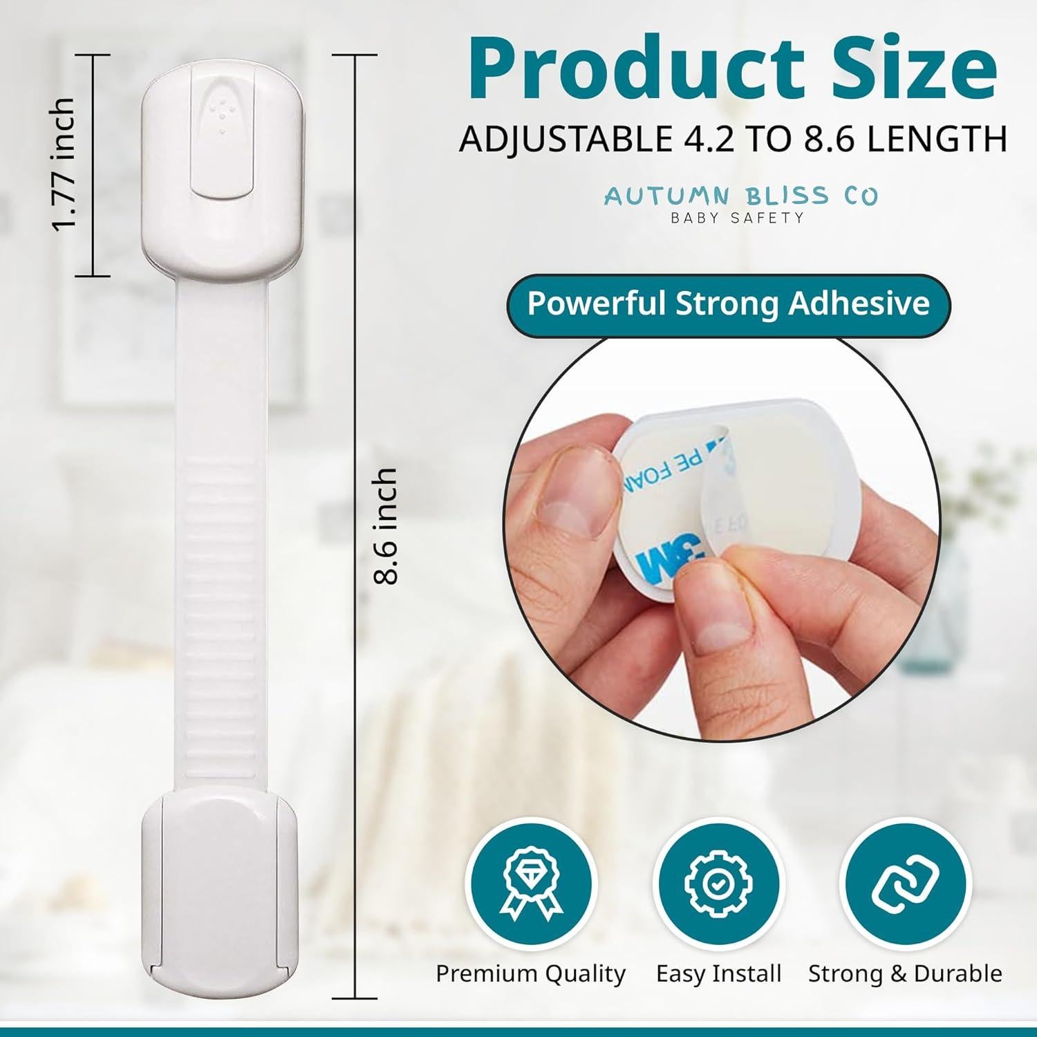 Cerraduras de Gabinete para Niños 6 Piezas Negro - Seguridad Infantil