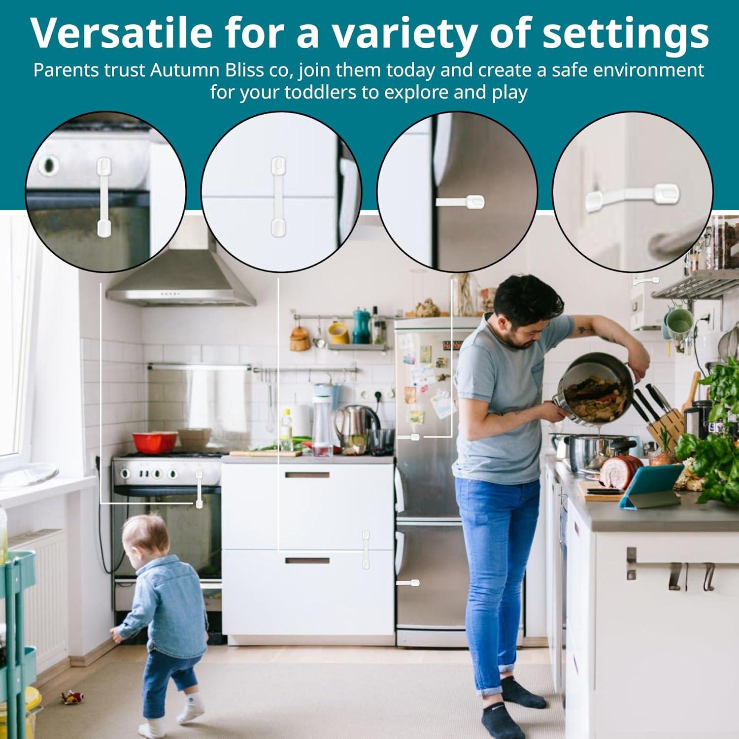 Cerraduras de Gabinete para Niños 6 Piezas Negro - Seguridad Infantil