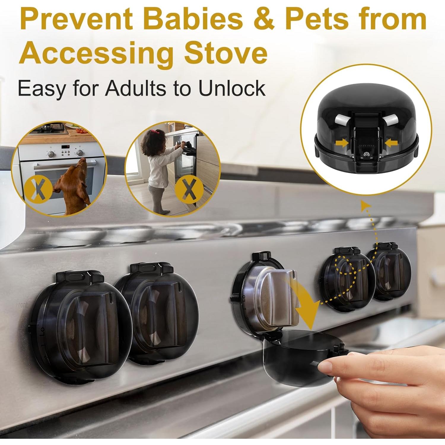 Cubiertas de Perilla de Estufa a Prueba de Bebés BQ-2 - 5 Piezas