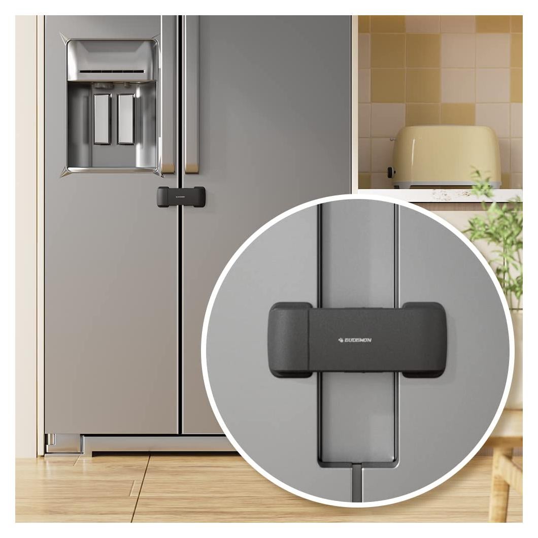 Cerradura de Refrigerador EUDEMON Negra para Puertas Francesas