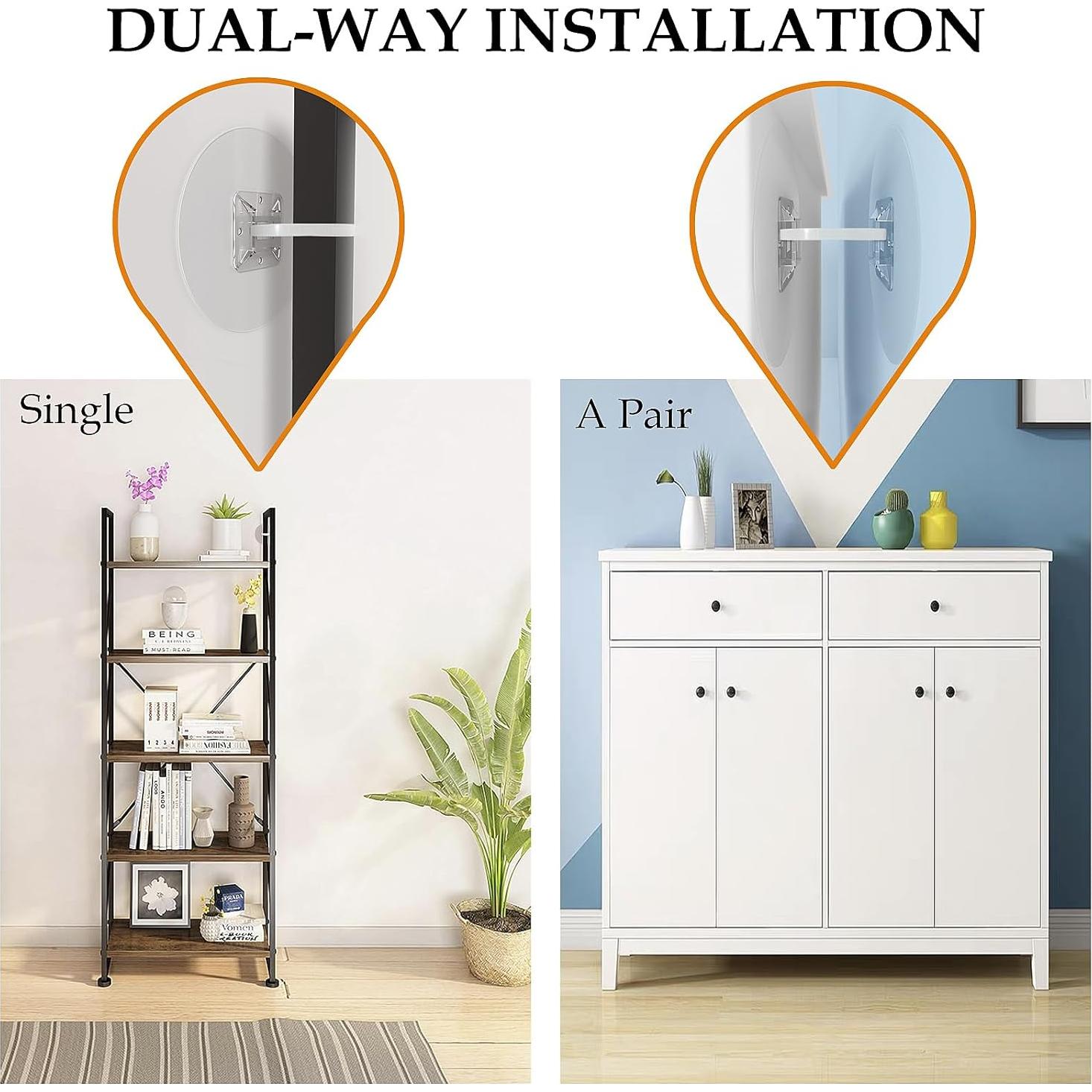 Anclajes de Muebles Sin Taladro 30 Piezas Seguridad Infantil