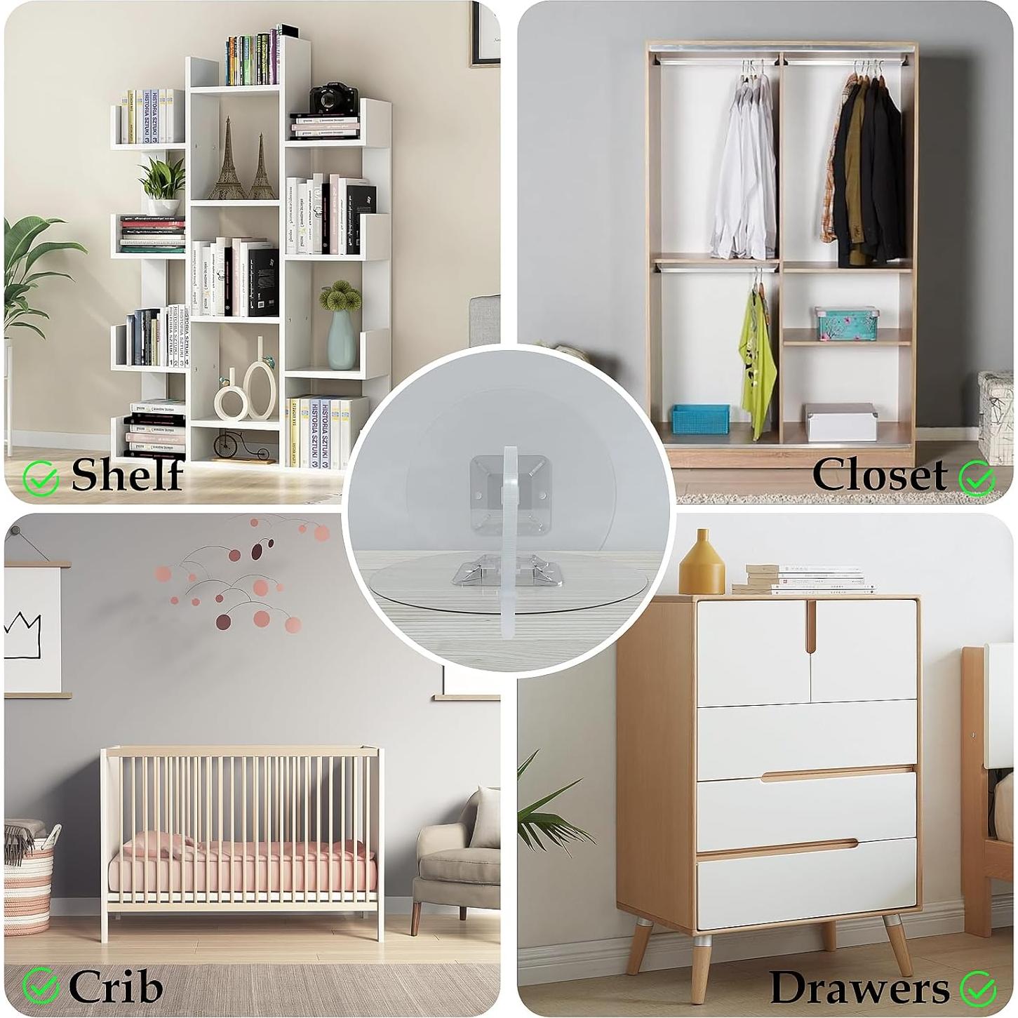 Anclajes de Muebles Sin Taladro 30 Piezas Seguridad Infantil