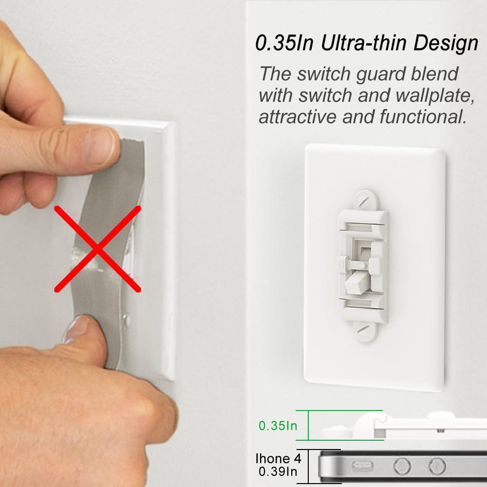 Protector de Interruptor de Luz HONGKONG HONG LE 4 Unidades Blanco