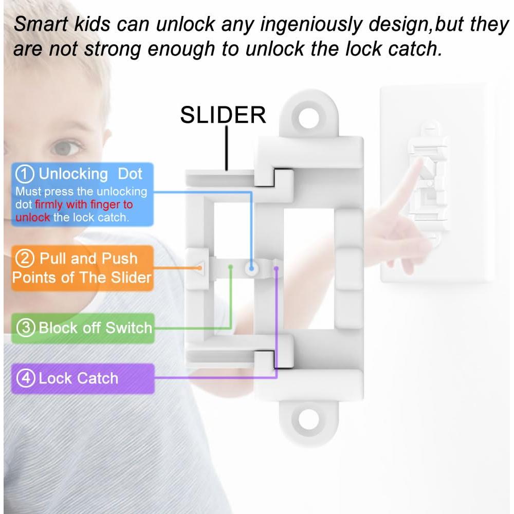 Protector de Interruptor de Luz HONGKONG HONG LE 4 Unidades Blanco