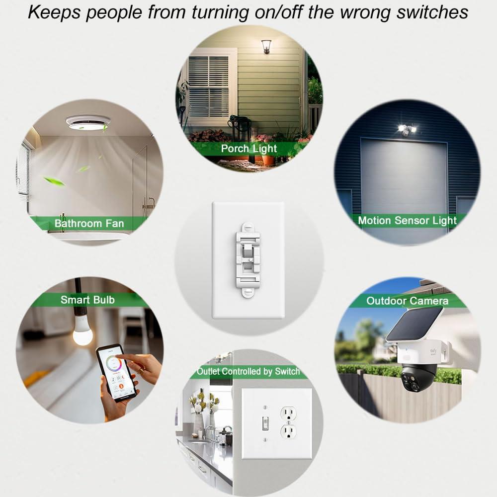 Protector de Interruptor de Luz HONGKONG HONG LE 4 Unidades Blanco