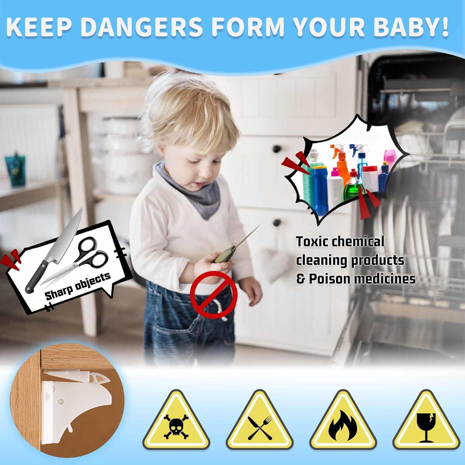 Paquete de 12 Cerraduras Magnéticas Baitiny para Gabinetes