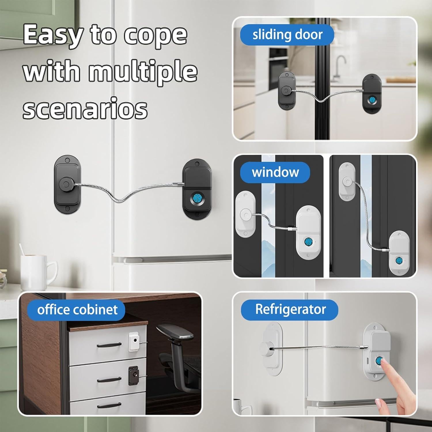 Cerradura de Refrigerador KIZZHISI Biométrica con Huella Dactilar