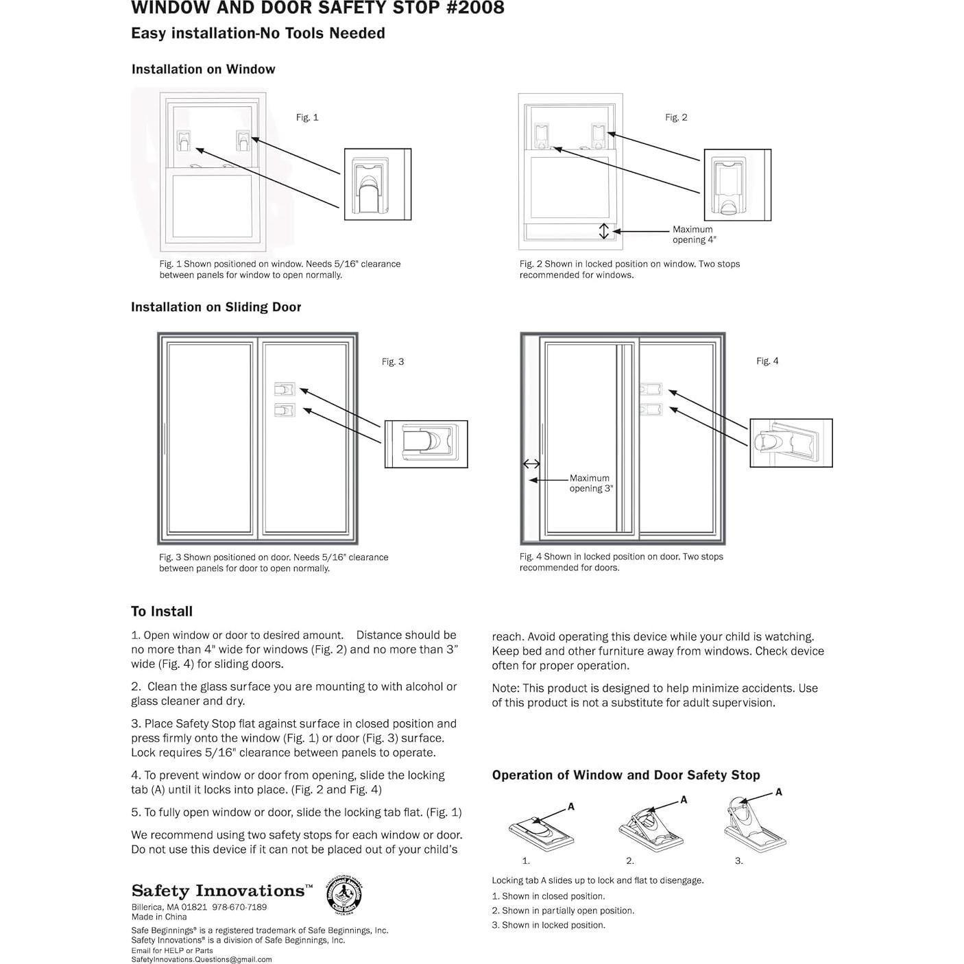 Candado de Seguridad para Ventanas y Puertas Corredizas - Innovaciones de Seguridad (4-Pack)