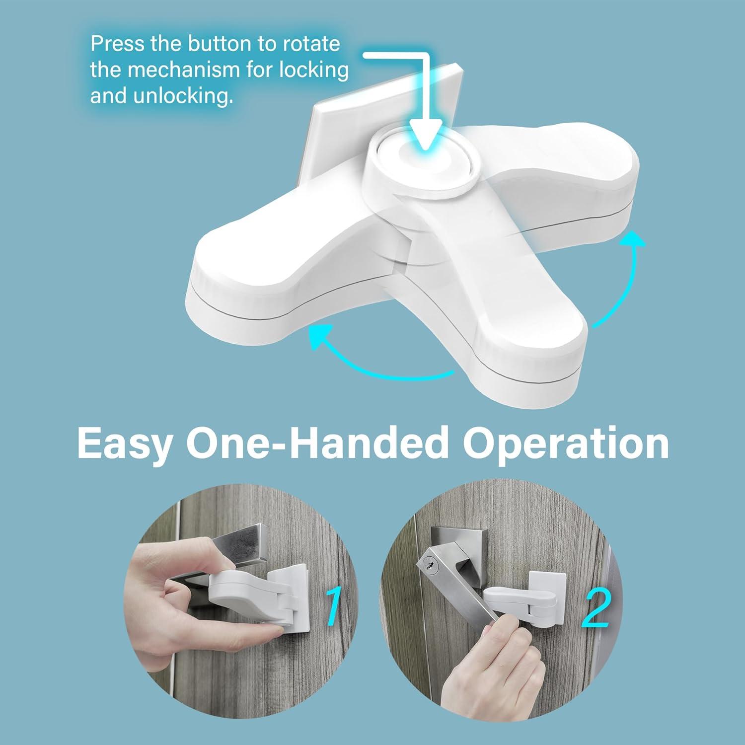 Bloqueo de Palanca de Puerta a Prueba de Niños Tafiti - 4 Piezas