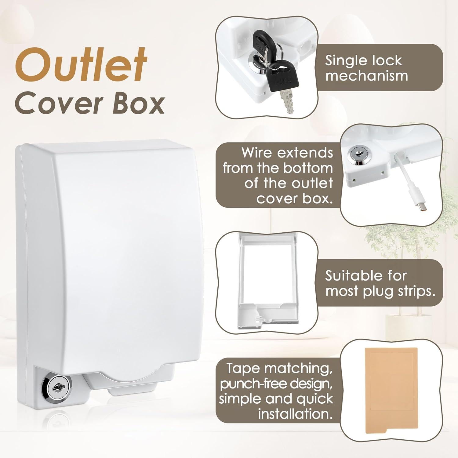 Caja de Cubierta de Regleta y Enchufe Dunkive 30x13cm