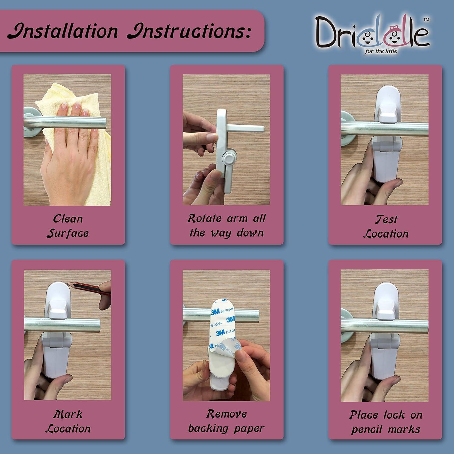 Bloqueo de Seguridad para Puertas Driddle - Protección Infantil - Adhesivo 3M