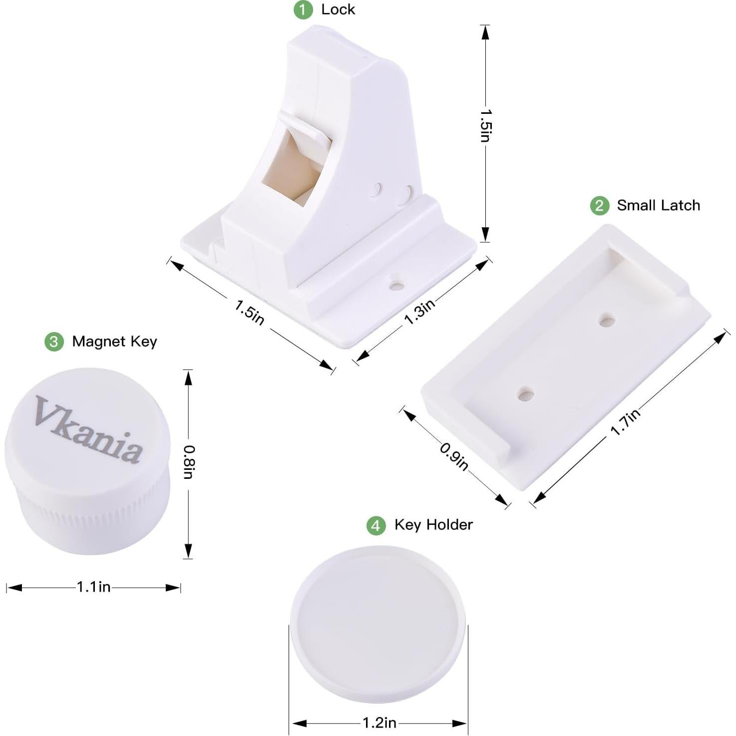 Paquete de 10 Cerraduras Magnéticas Vkania para Gabinetes